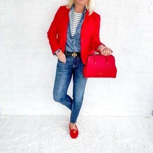 Preowned J. Crew Schoolboy Blazer in orange red Size 4